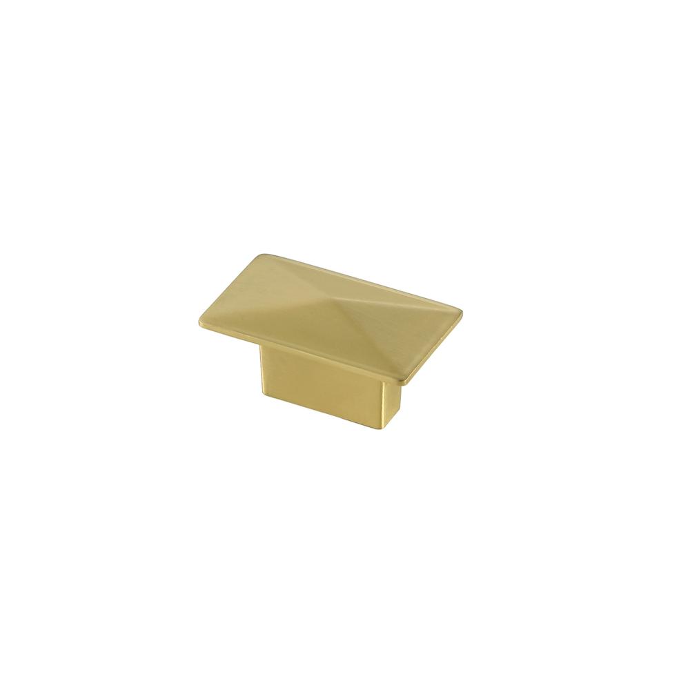 Back. Elegant Decor - Perry 2" Brushed Gold Rectangle Knob Multipack (Set of 10) - Brushed Gold.