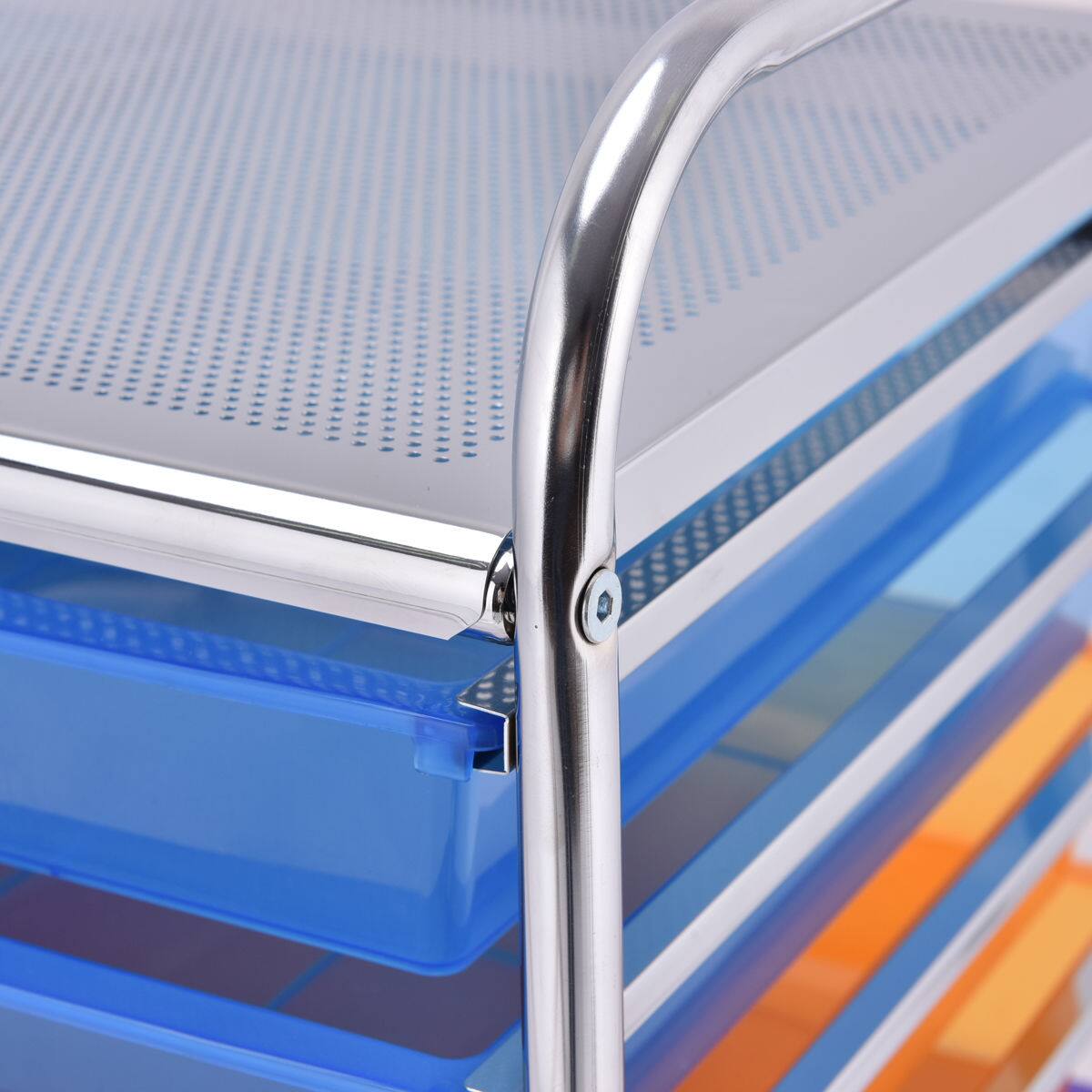 Alt View 7. Gymax - Gymax 15 Drawer Rolling Storage Cart Opaque Multicolor Drawers Home Organizer Colorlful - Multi-color.