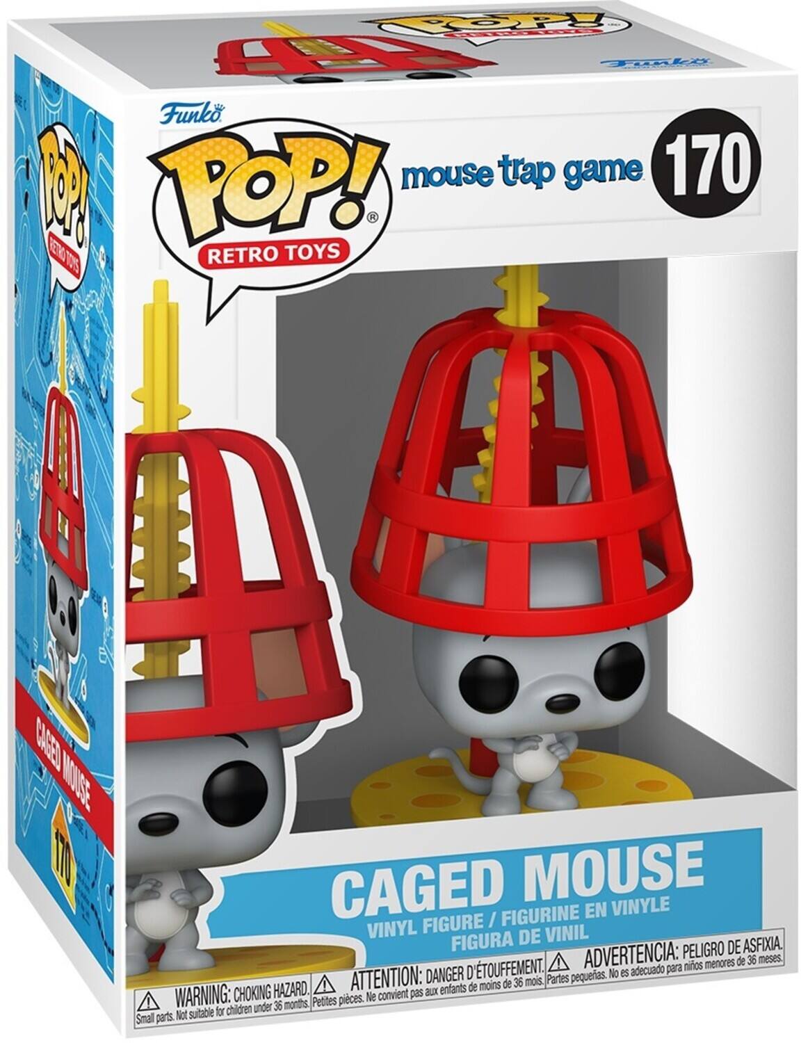 Funko POP! Retro Toys Mouse Trap Game 170  
Caged Mouse Vinyl Figure / Figurine en Vinyle / Figura de Vinil  
Warning: Choking Hazard. Small parts. Not suitable for children under 36 months.  
Advertencia: Peligro de asfixia. No es adecuado para niños menores de 36 meses.  
Attention: Danger d'étouffement. Ne convient pas aux enfants de moins de 36 mois.