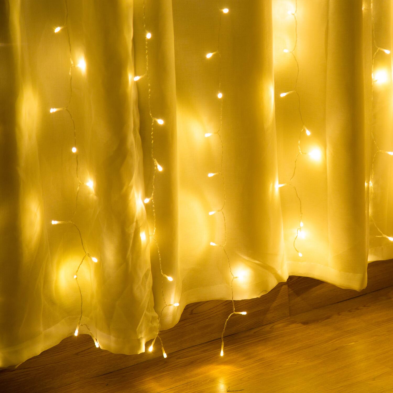 Alt View 5. IMAGE - 19.6*6.6FT 448 LED String Fairy Curtain Lights Warm White - Warm White.