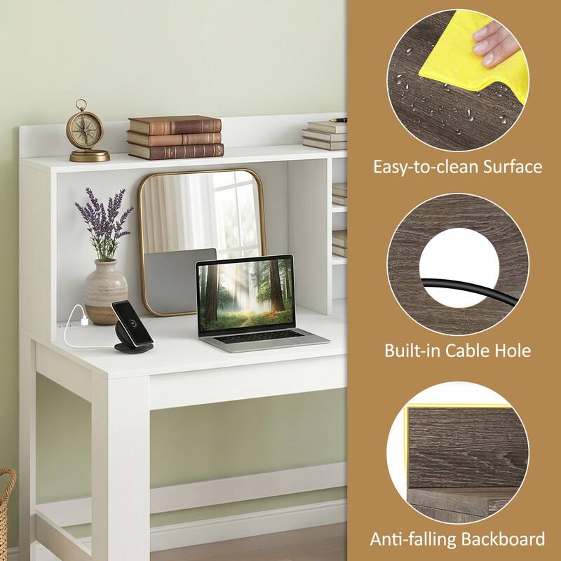 Easy-to-clean Surface  
Built-in Cable Hole  
Anti-falling Backboard