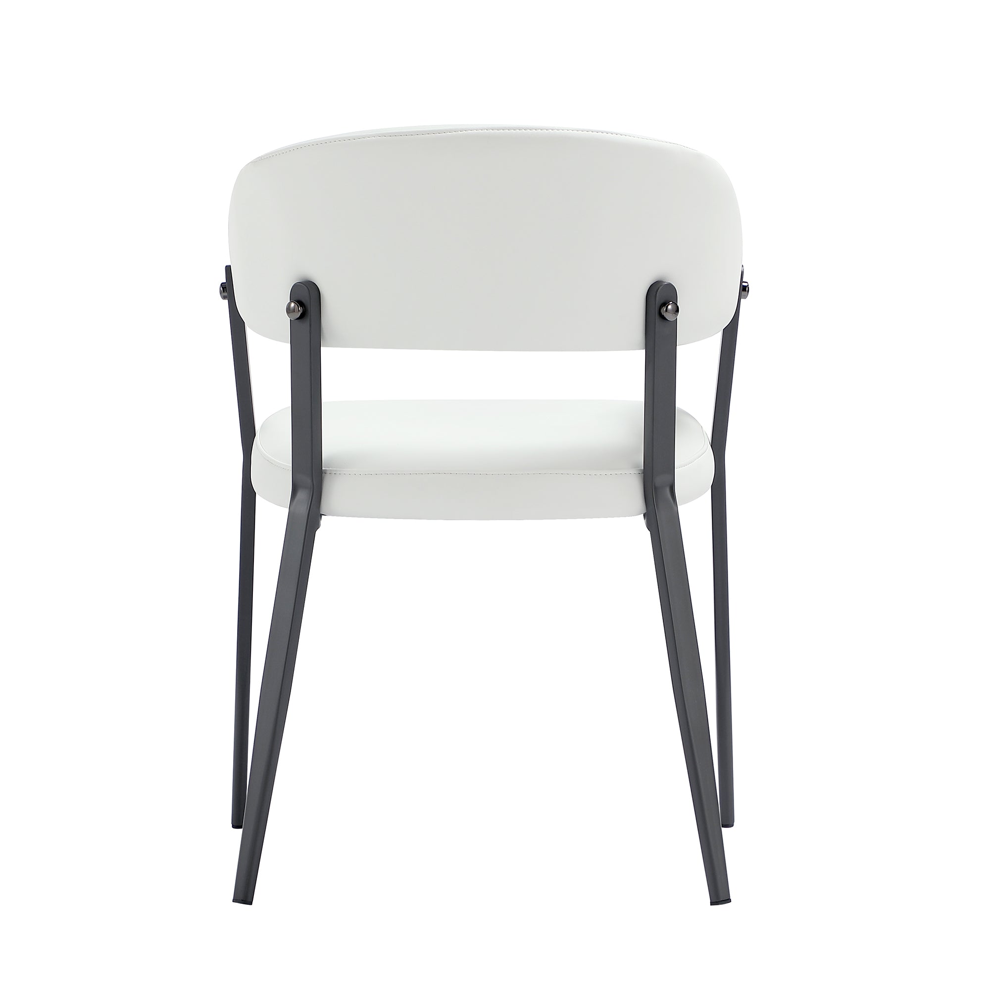 Alt View 4. Manhattan Comfort - Belle Modern Metal Upholstered Dining Chair - White.