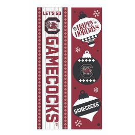 Evergreen Enterprises - South Carolina Gamecocks 47" Double Sided Christmas Leaner Fan Sign - Multicolor