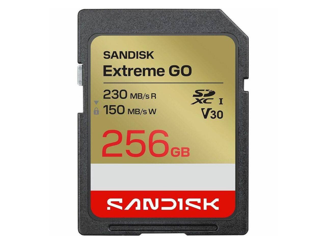 SANDISK Extreme GO  
230 MB/s R  
150 MB/s W  
XC I  
V30  
256 GB