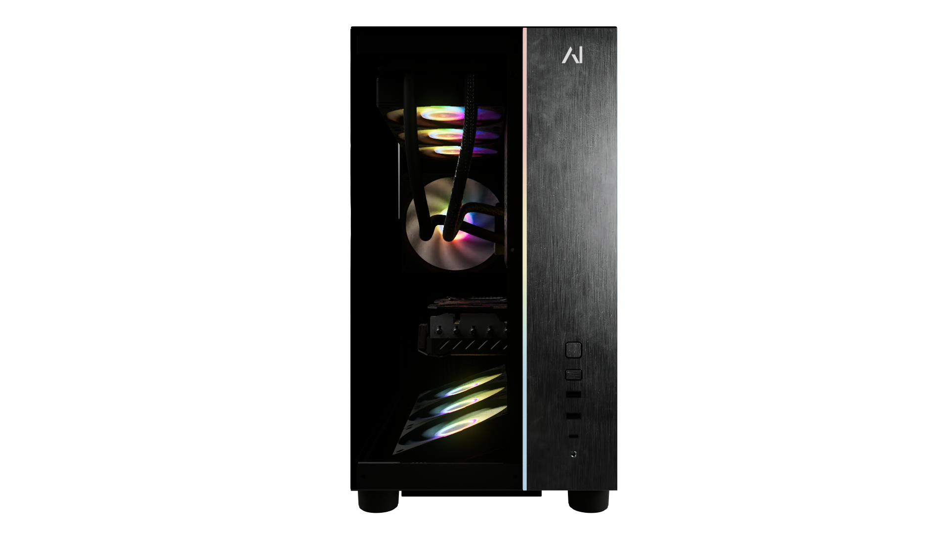 Left. Andromeda Insights - AI AMD V3 Elite Gaming PC RX 9070XT 16GB | Ryzen 7 9800X3D (5.2 GHz Turbo Boost) | 32GB DDR5 6000MHz | 2TB Gen4 SSD - Black.