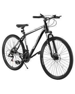 VEVOR - Mountain Bike,29 inch MTB Bicycle with Front Suspension, 21 Speeds SHIMANO Twist Shifting, Comfort Saddle - Black/White