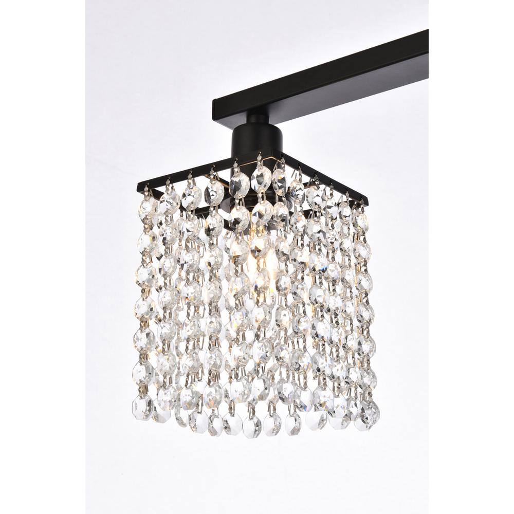 Alt View 1. Living District - Phineas 3 lights bath sconce in black with clear crystals - Black And Clear.