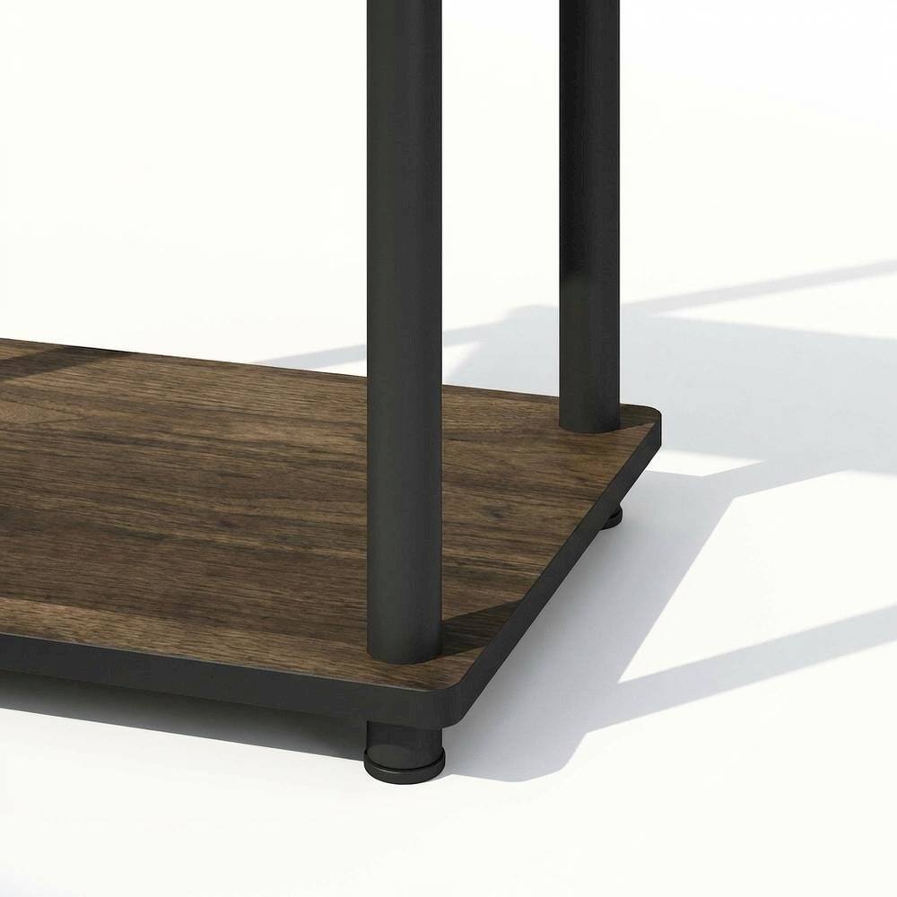 Alt View 2. FurniFact - Wooden Bookcase with Open Shelving for Living Room Storage - Columbia Walnut/Black.