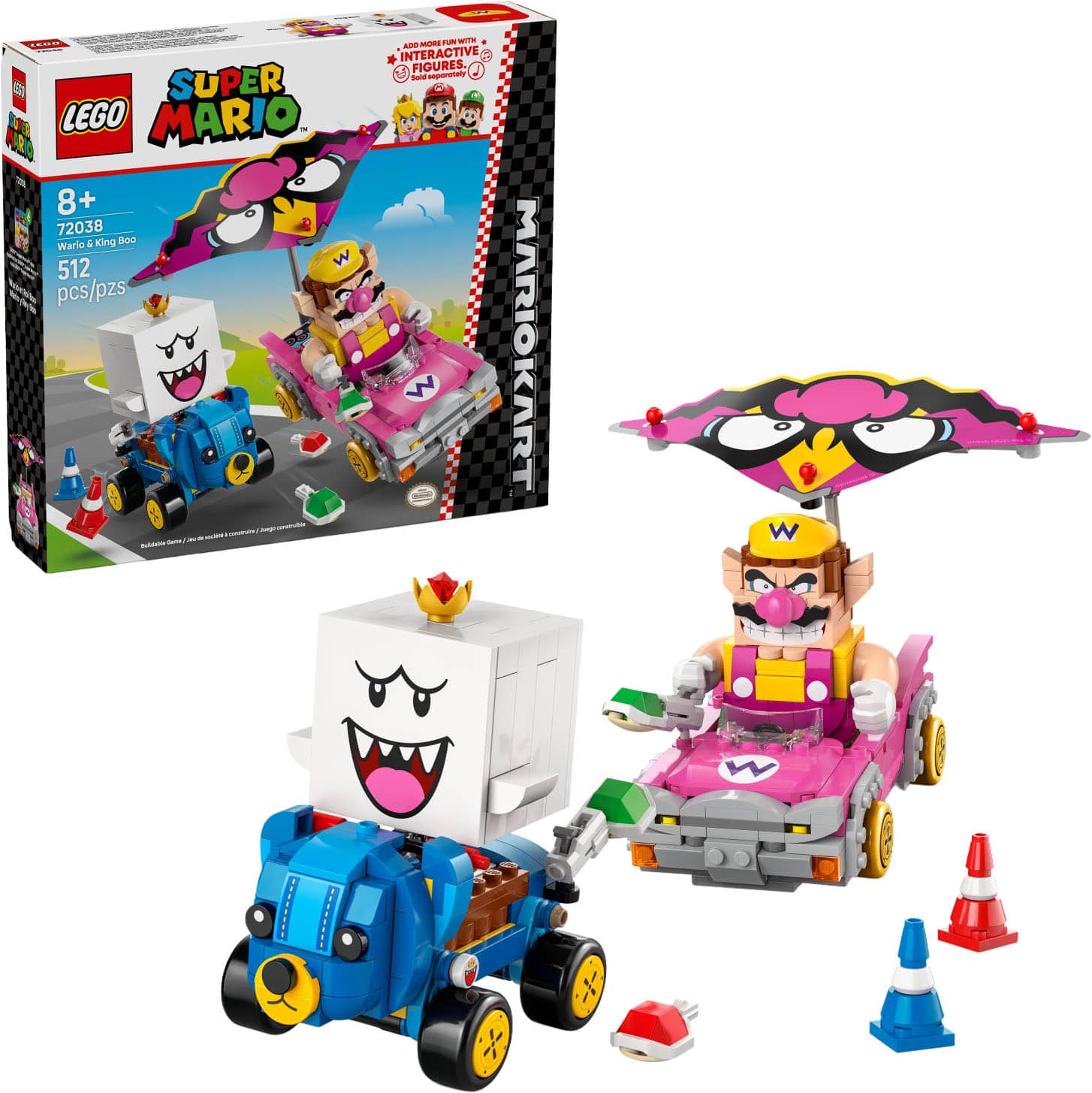 LEGO - Super Mario: Mario Kart – Wario & King Boo 72038 - Front_Zoom