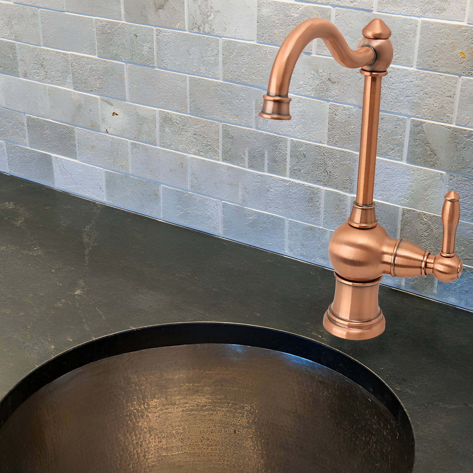 Alt View 5. Akicon - Akicon Solid Brass One-Handle 360° Swivel Lead-Free Kitchen Water Filter Faucet in Copper - Copper.