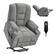 Alt View 3. Kadyn - Power Lift Recliner Chair, Massage & Heat, Dual USB Ports, Cup Holders, 155° Recline, Light Gray - Gray.