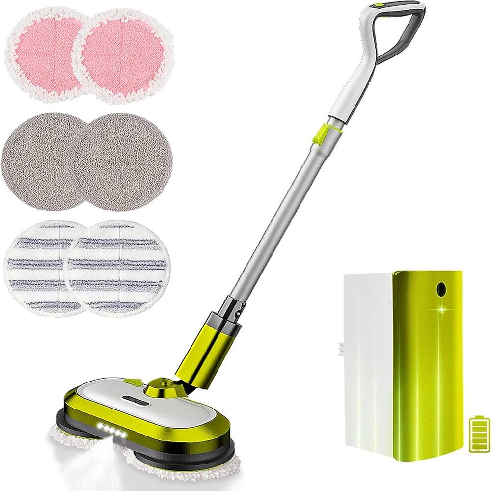 Front. Schertz - Cordless Electric Spin Mop – LED, 300mL Spray, for Hardwood & Tile Floors.