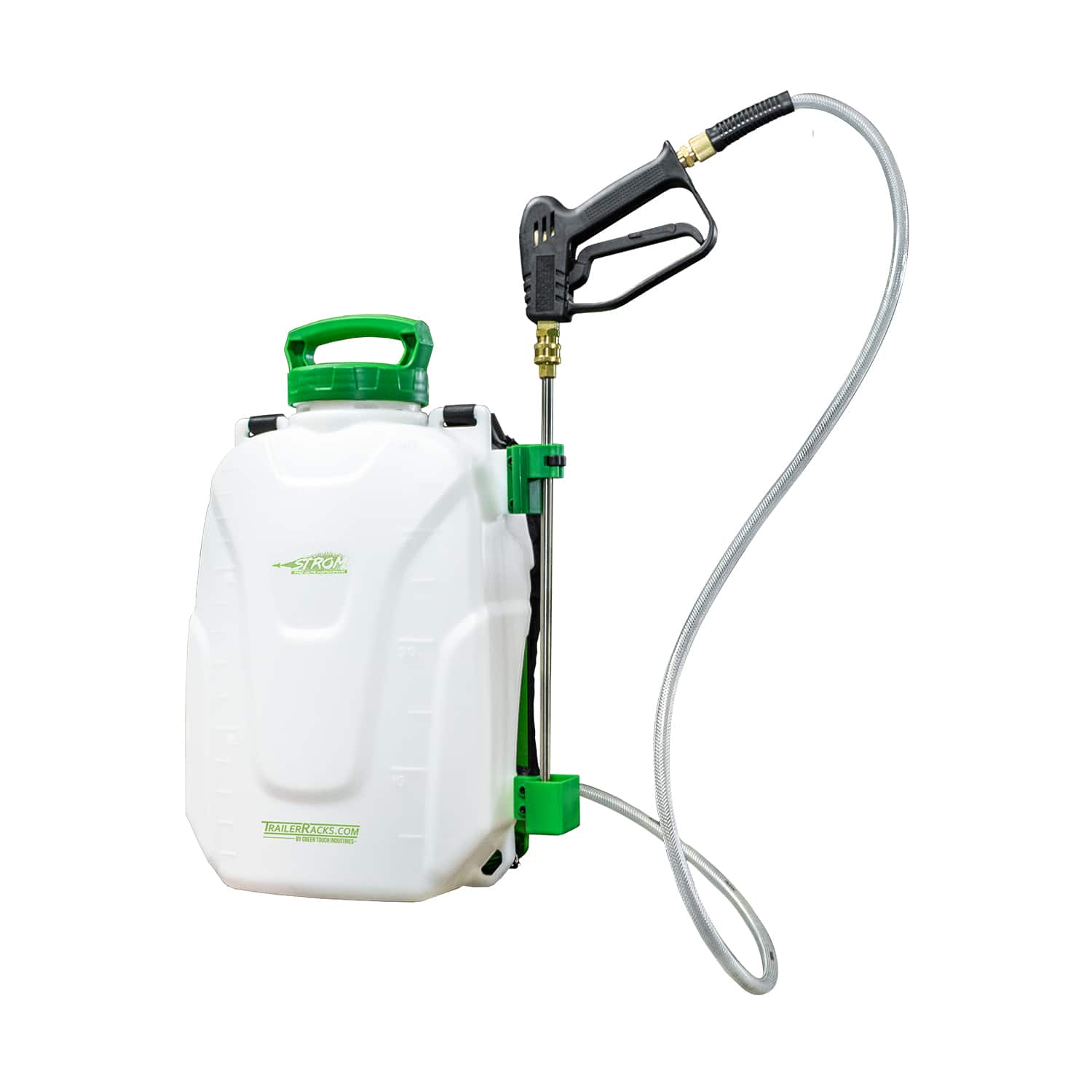 Green Touch Industries - QA101 Strom 18 Volt Electric Backpack Yard Sprayer, 4 Gal - Neon Green