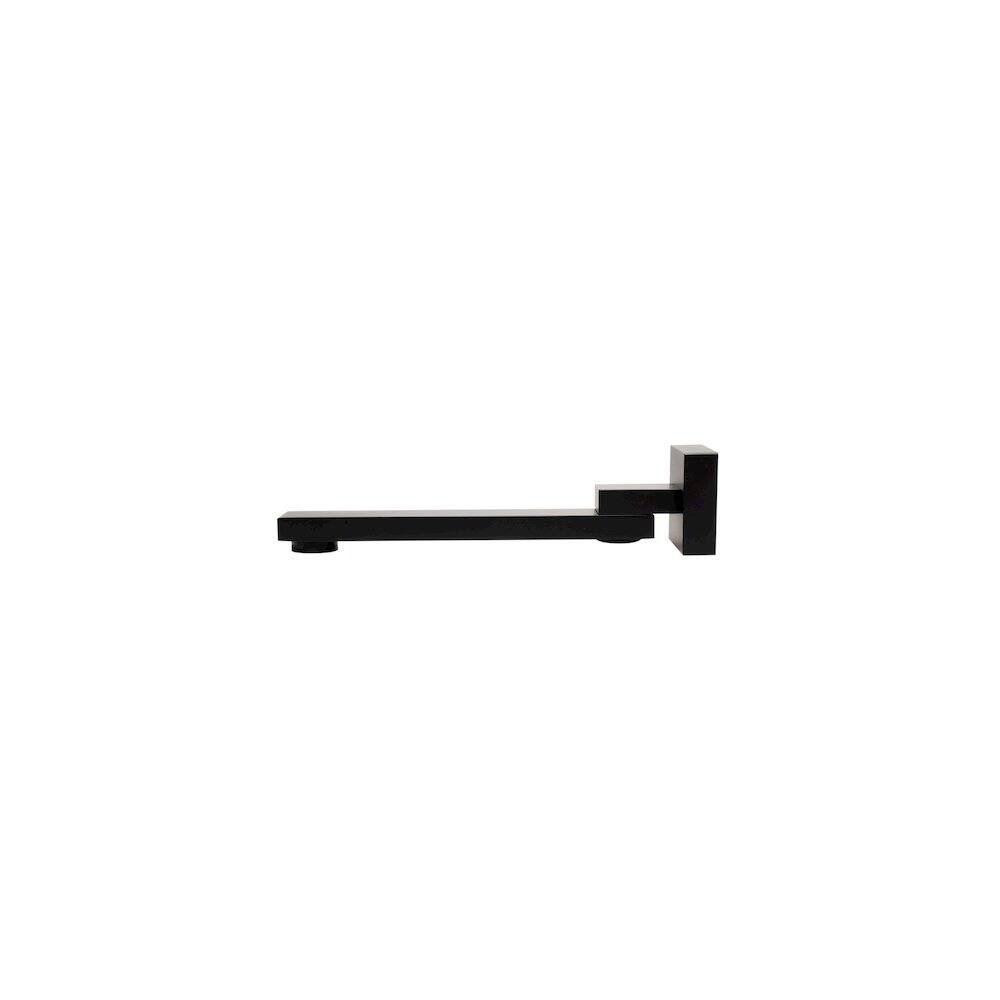 Back. Alfi - Black Matte Square Foldable Tub Spout - Black.