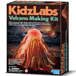 4M - Volcano Making Kit - DIY Science Simulated Eruption Kit, Construct-Paint-Erupt - Multicolor