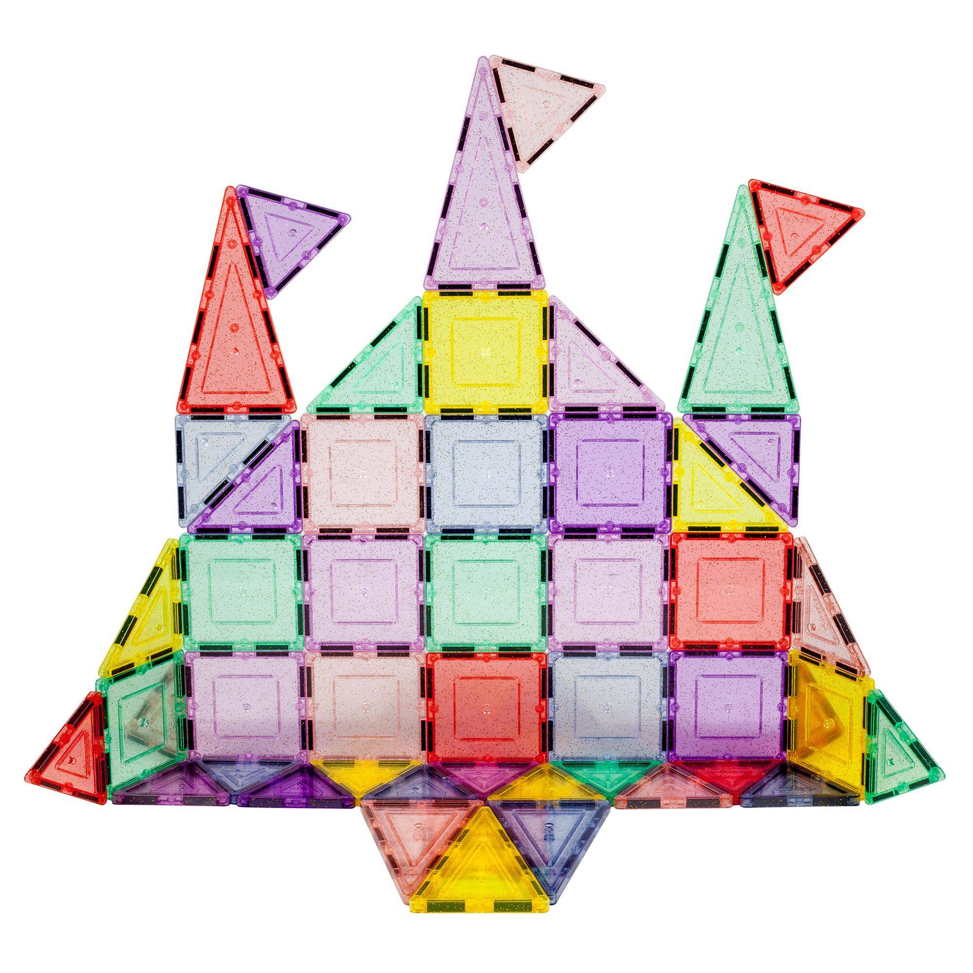 Alt View 3. PicassoTiles - PicassoTiles 48 PC Pastel Themed, Magnetic Tiles, Magnetic Building Blocks Toys for Boys & Girls 3+.