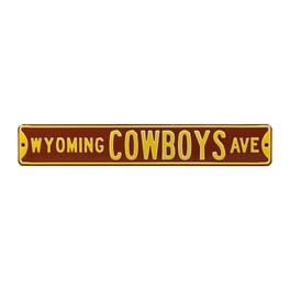Authentic Street Signs - Wyoming Cowboys 6" x 36" College Ave Street Sign - Brown