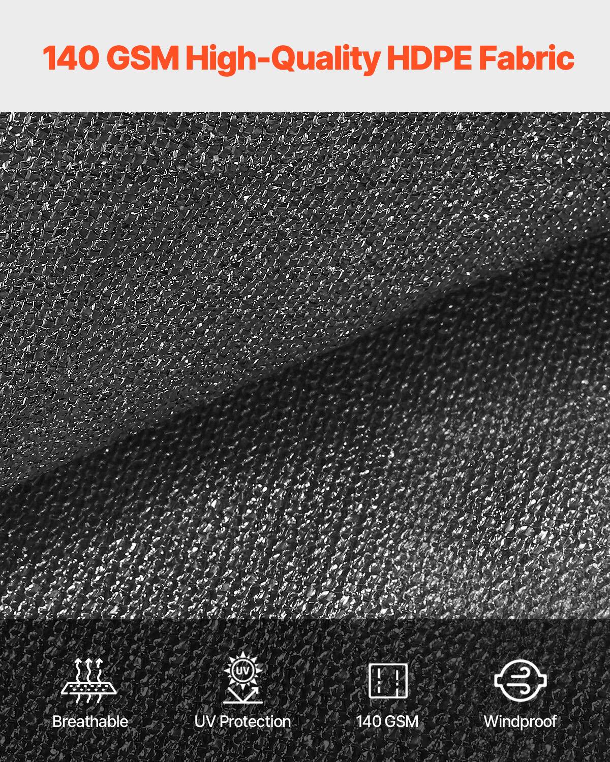 140 GSM High-Quality HDPE Fabric

- Breathable
- UV Protection
- 140 GSM
- Windproof