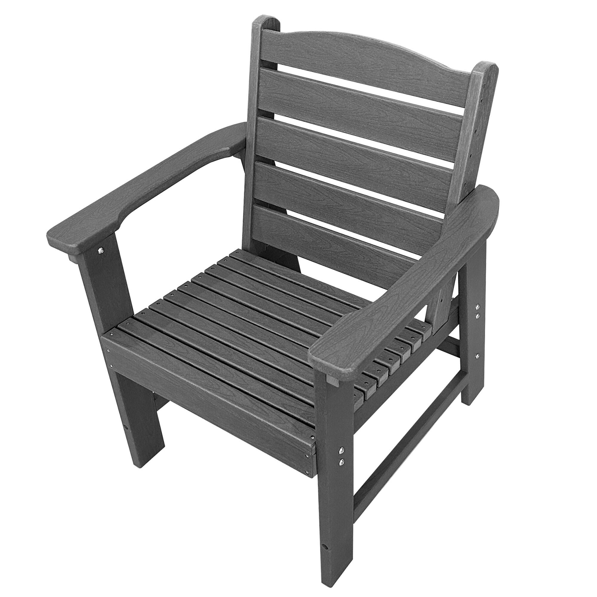 Alt View 7. Fortune Candy - Modern HDPE Patio Dining Set, 7-Piece Poly Lumber Table & Chairs with Umbrella Hole, Weather-Resistant for Yard & Lawn - Gray.