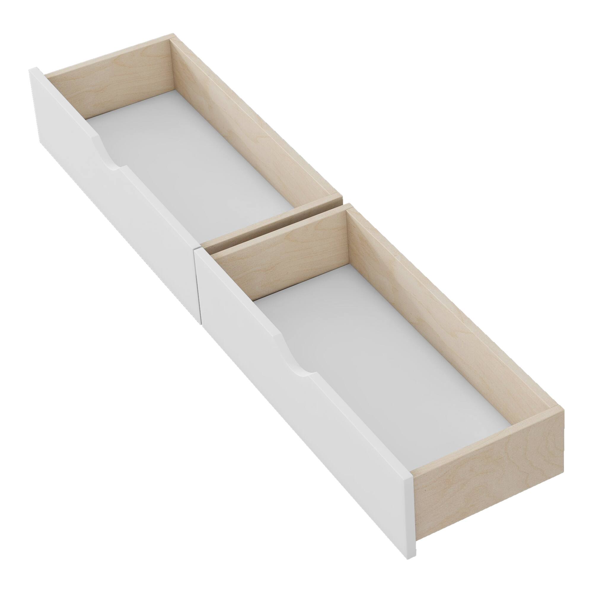 Alt View 6. GOODSILO - Full Size Wood Platform Bed with Safety Rails for Children's Rooms, Sturdy Low Profile Design for Kids and Teens - White.