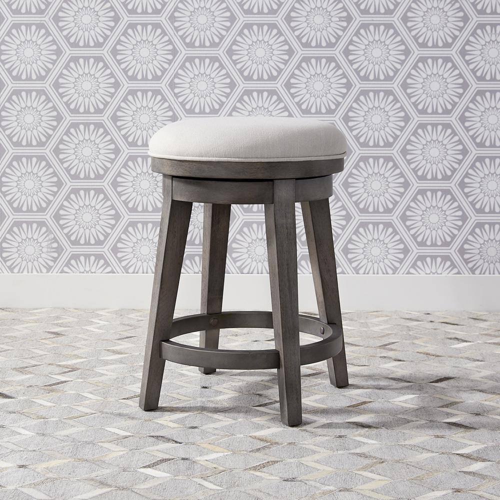 Alt View 4. Liberty Furniture Industries - Modern Farmhouse Console Swivel Stool in Dusty Charcoal w/ Heavy Distressing - Gray.