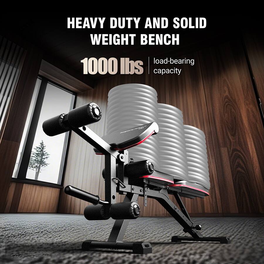 HEAVY DUTY AND SOLID WEIGHT BENCH  
1000 lbs load-bearing capacity