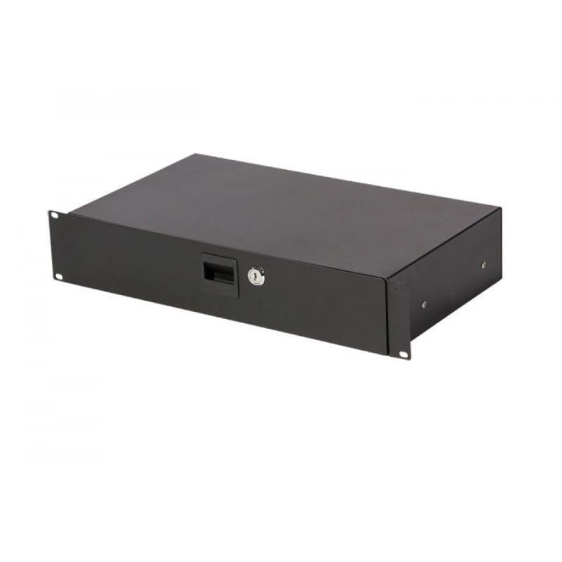 Alt View 6. On Stage Stands - OnStage RDLS2000 2U Locking Rack Drawer, Shallow (RDLS 2000) - Black.