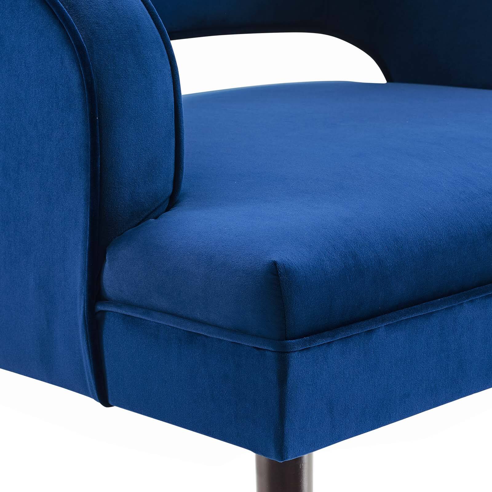 Alt View 3. Modway - Traipse Button Tufted Open Back Performance Velvet Armchair by Modway - Navy.