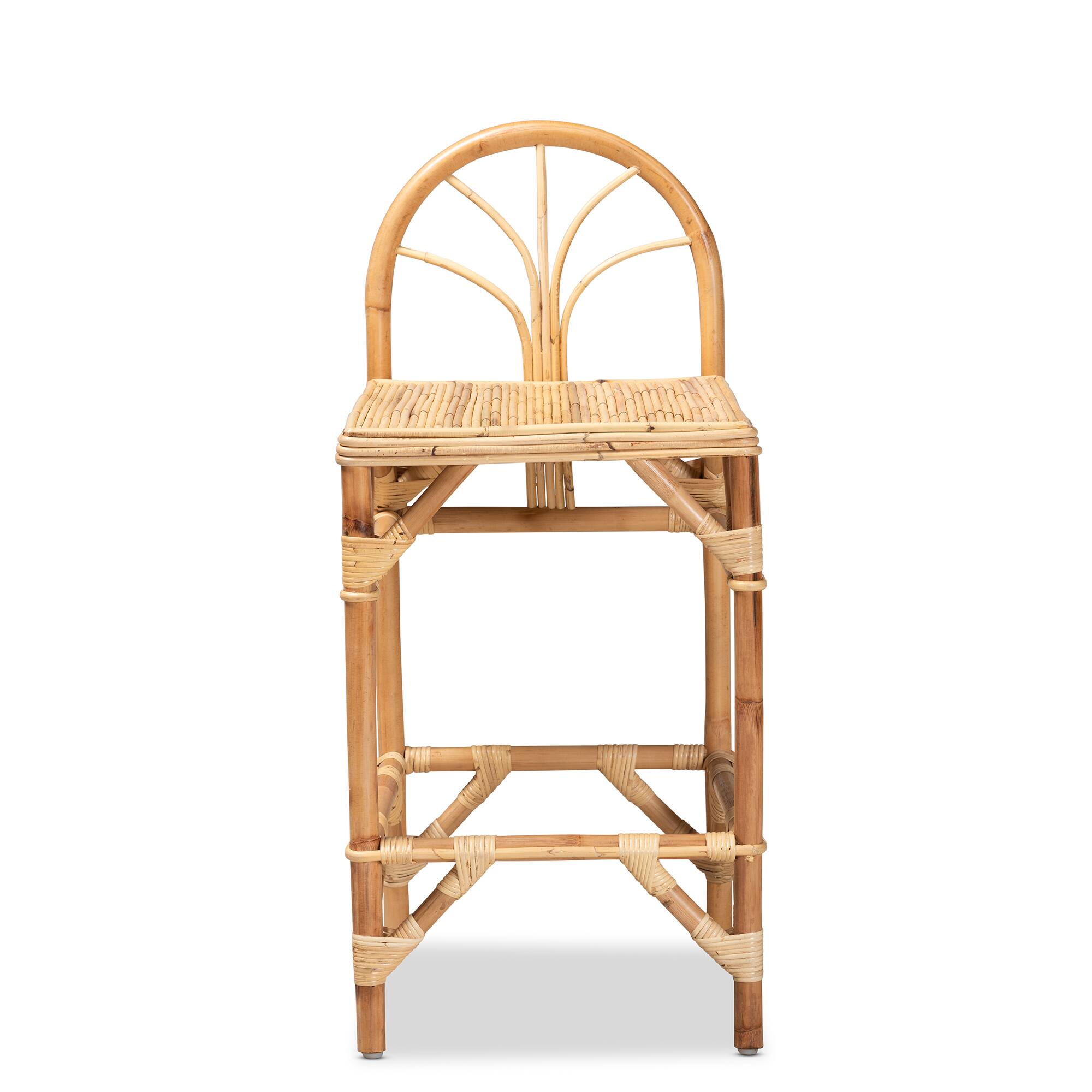 Angle. bali & pari - Seville Modern and Contemporary Natural Finished Rattan Counter Stool - Natural.