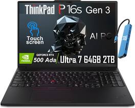 Lenovo - ThinkPad P16s G3 16" FHD+ Touchscreen Workstation - Intel Ultra 7 - NVIDIA RTX 500 Ada - 64GB RAM - 2TB SSD - Win 11Pro - Black