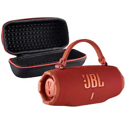 JBL - Charge 6 Portable Wireless Bluetooth Speaker with IP68 Waterproof Case Bundle - Red