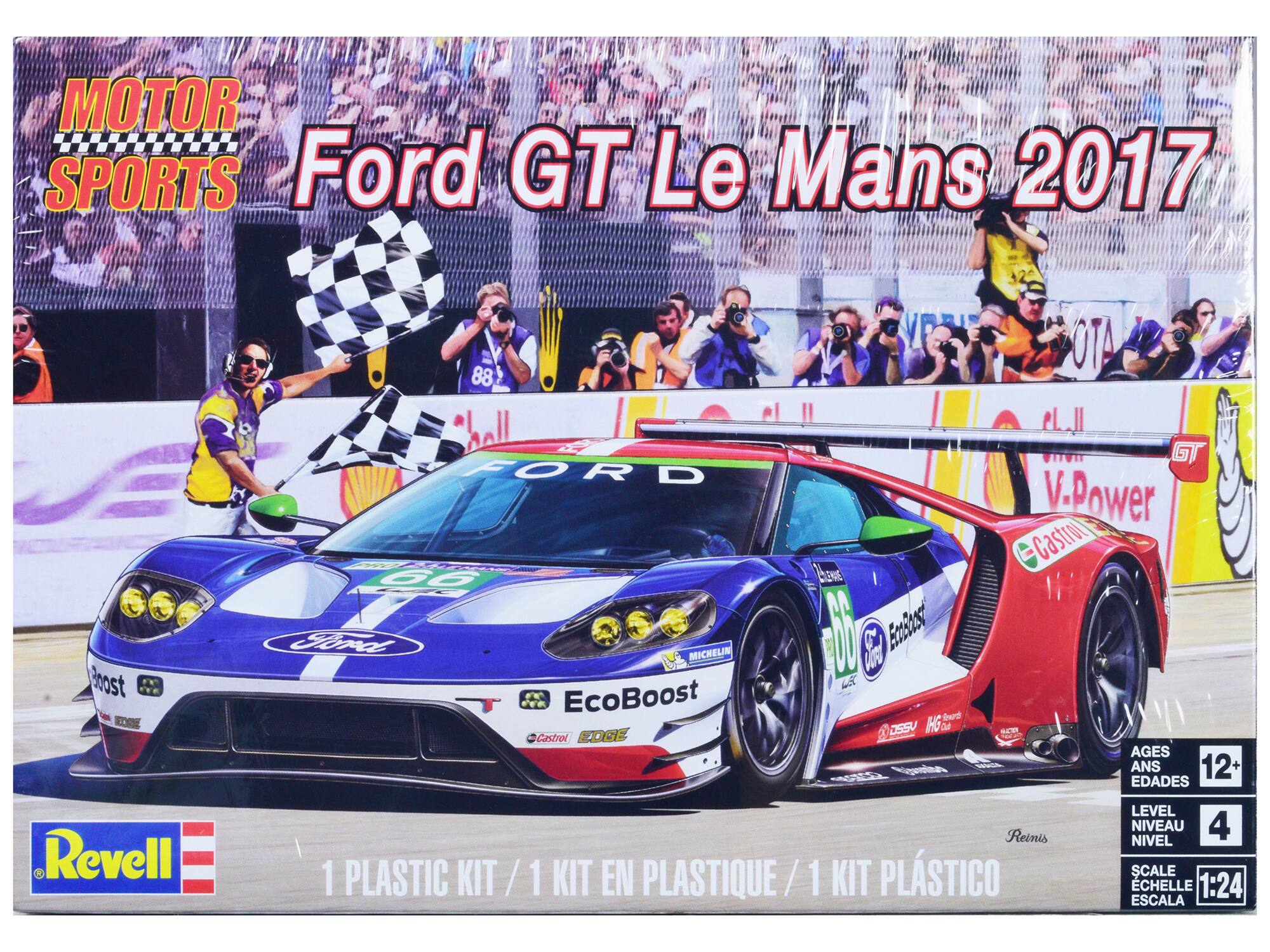 MOTOR SPORTS  
Ford GT Le Mans 2017  

1 PLASTIC KIT / 1 KIT EN PLASTIQUE / 1 KIT PLÁSTICO  

AGES 12+  
EDADES 12+  
NIVEAU 4  
NIVEL 4  
ESCALA 1:24  

Revell