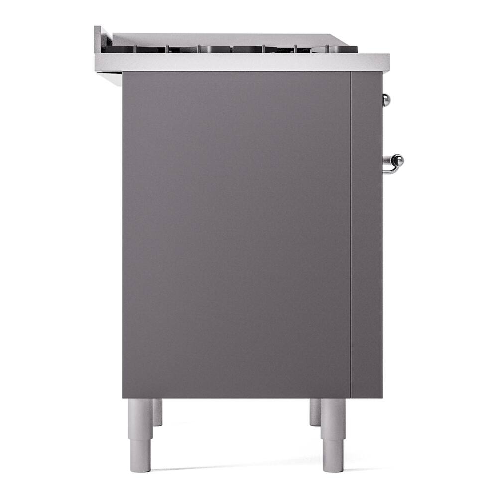 Alt View 9. ILVE - ILVE Professional Plus II Series 36 in. Dual Fuel Range with 6 Sealed Burners + Griddle (Natural Gas, Satin Trim) - Glossy Black.