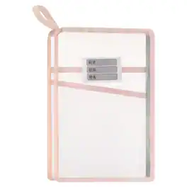 Unique Bargains - Mesh Zipper Pouch 12.2x9.3 Inch Transparent Multi-layer A4 File Organizer with Strap for Home Office and School - Pink