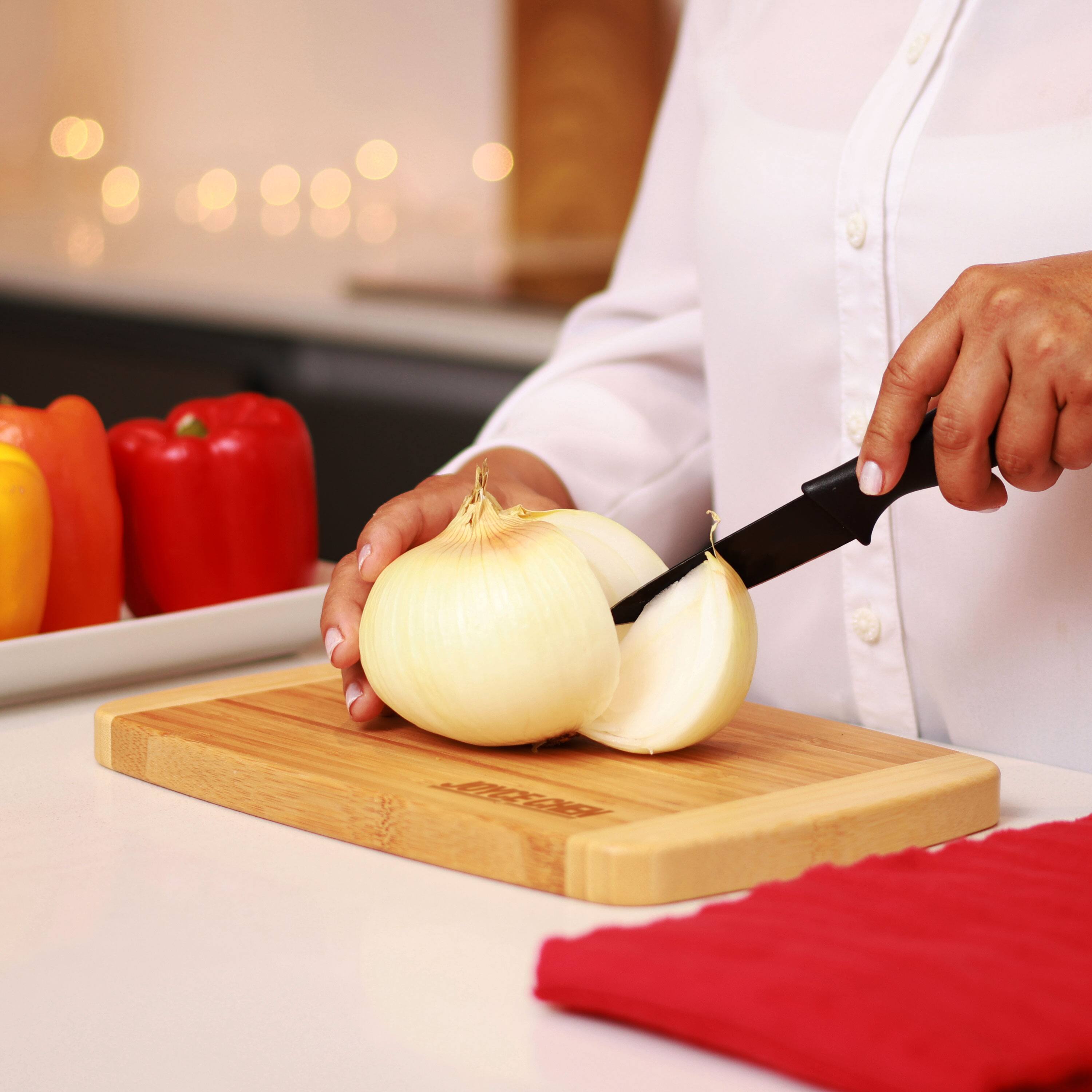 Alt View 2. Escali - Joyce Chen Small Burnished Bamboo Cutting Board, 6x9 Inches - Natural.