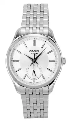 Casio - Analog Stainless Steel Dial Quartz MTP-B315D-7AV Men's Watch - Silver