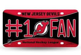 Rico Industries - New Jersey Devils NHL Bling Sparkle #1 Fan Metal License Plate Auto Tag - Multi