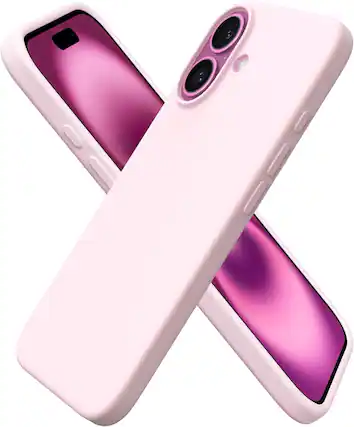 Front. Ornarto - ORNARTO Compatible with iPhone 16 Case 6.1", Liquid Silicone 3 Layers Full Covered Protective Cover-Chalk Pink - Chalk Pink.