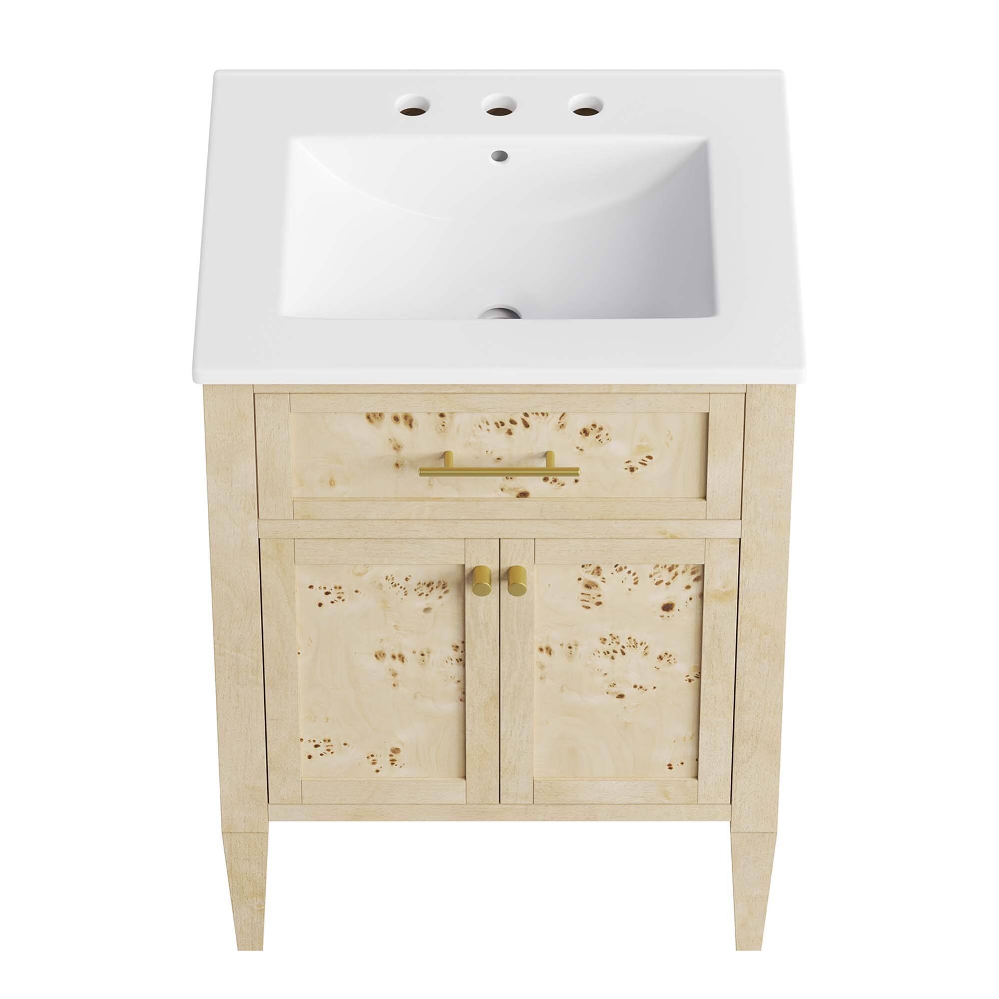 Alt View 6. Modway - Elysian Bathroom Vanity Basin Included by Modway - White Burl.