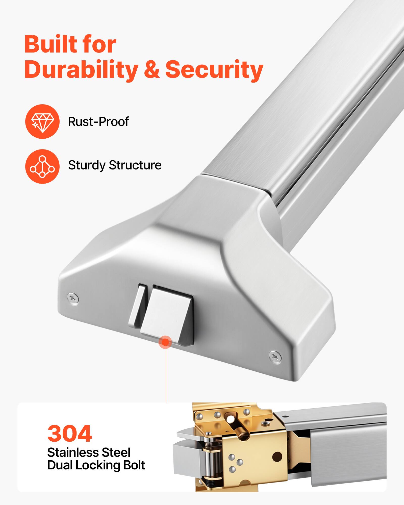 Built for Durability & Security

- Rust-Proof
- Sturdy Structure

304 Stainless Steel Dual Locking Bolt