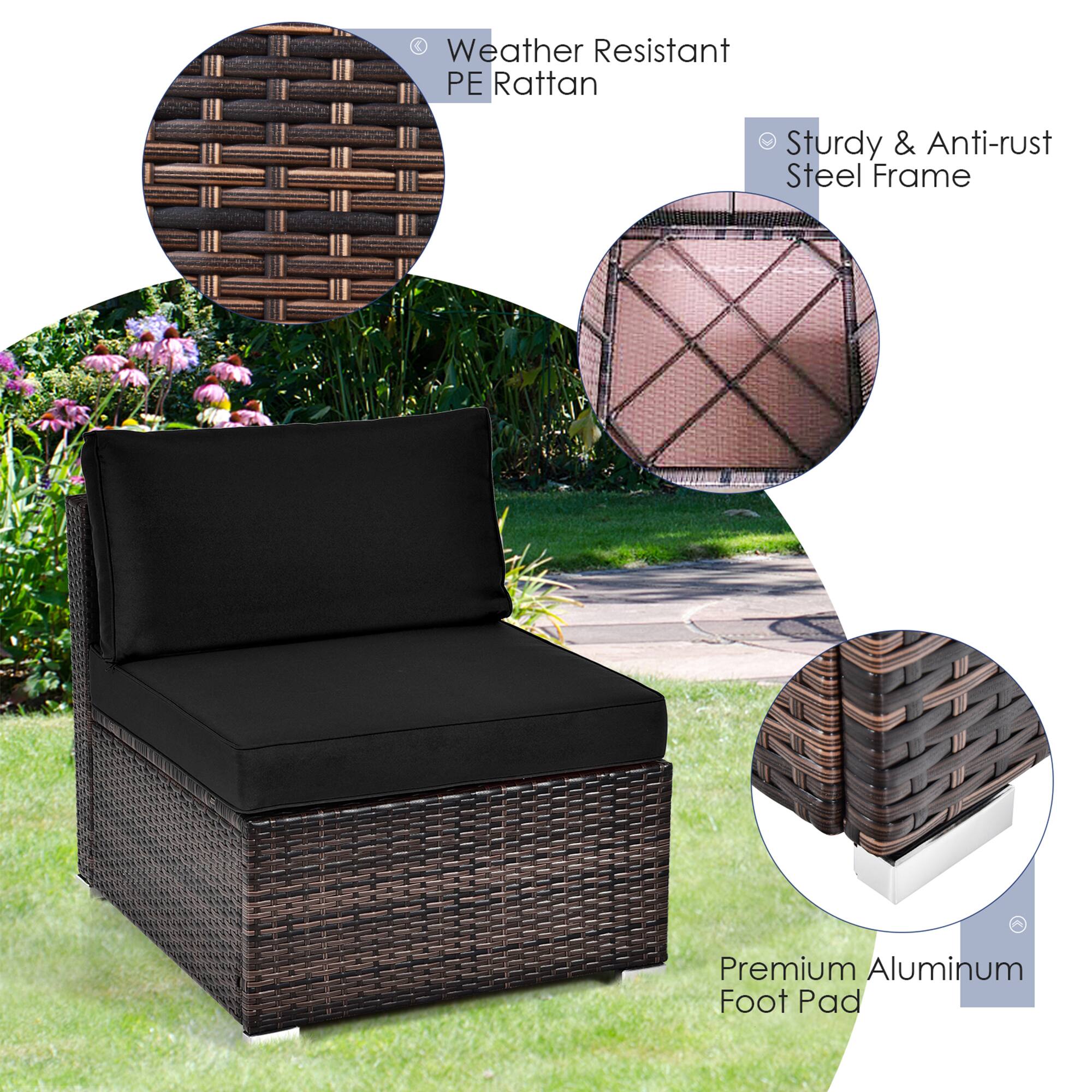 - Weather Resistant PE Rattan
- Sturdy & Anti-rust Steel Frame
- Premium Aluminum Foot Pad
