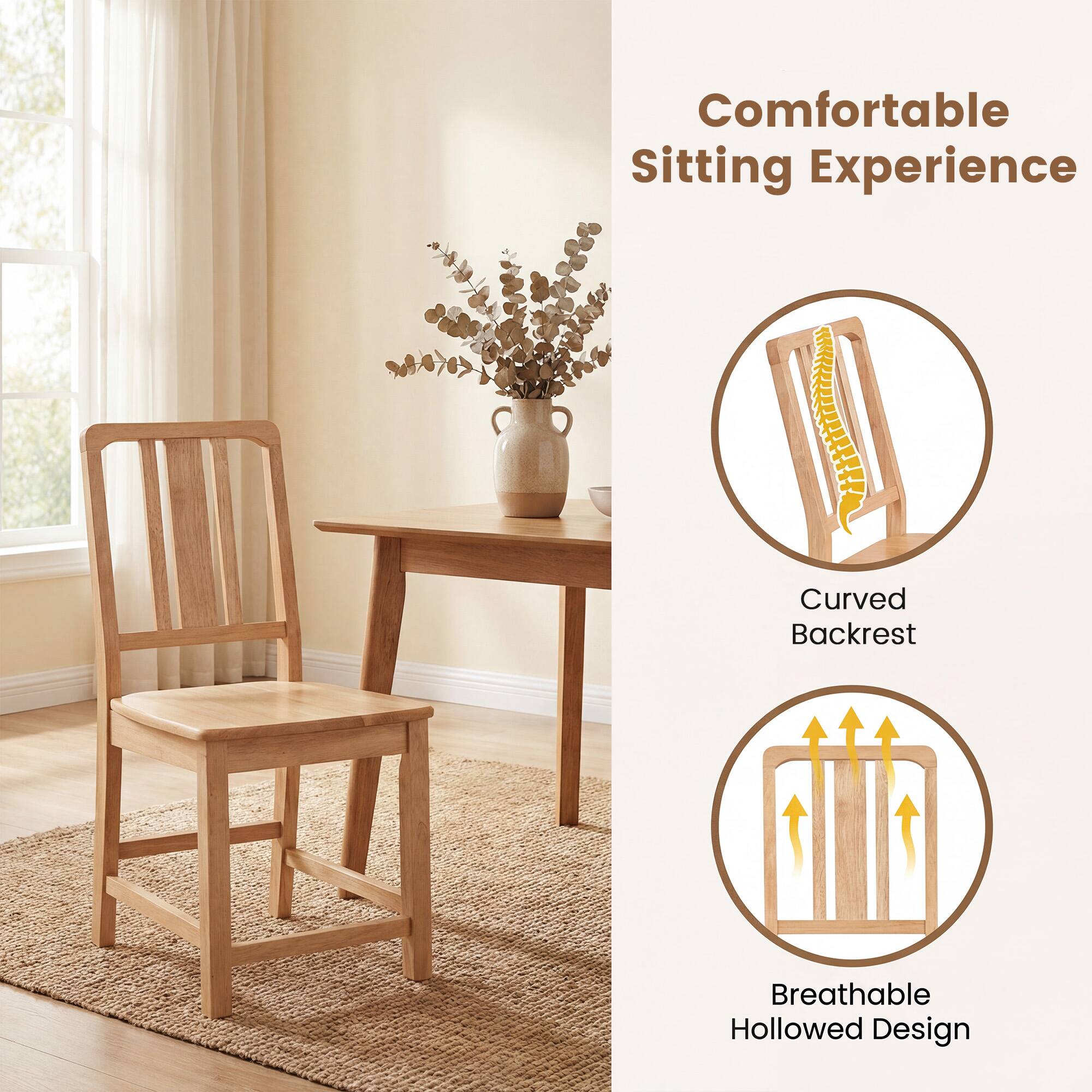 Comfortable Sitting Experience  
Curved Backrest  
Breathable Hollowed Design