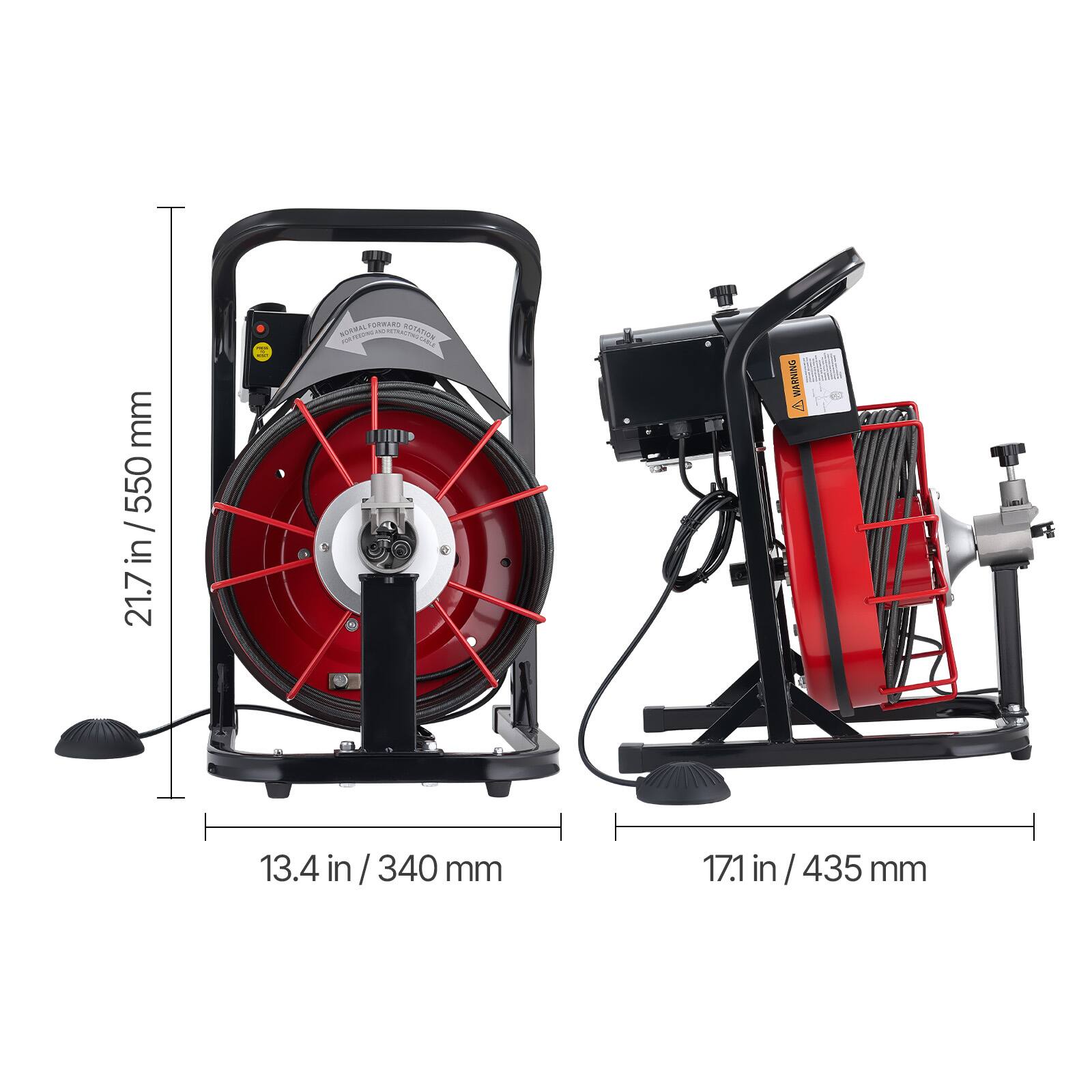 mm 550 / in / in 21.7 in / 550 mm  
RBALTEM CRARS 2  
NSTATICe WERNING 4  
13.4 in / 340 mm  
17.1 in / 435 mm