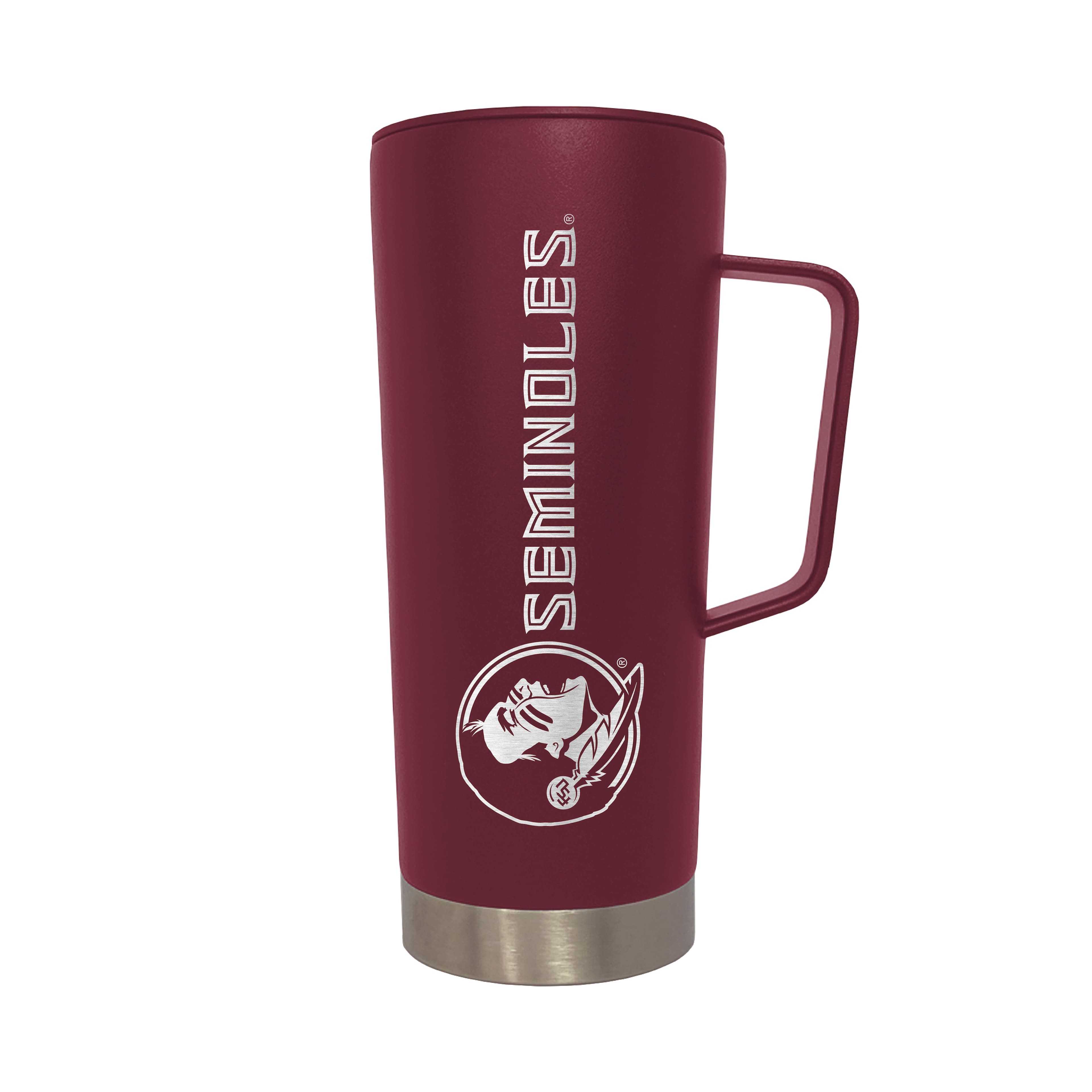 Front. Great American Products - Florida State Seminoles 20oz. Roadie Tumbler with Handle - Maroon.