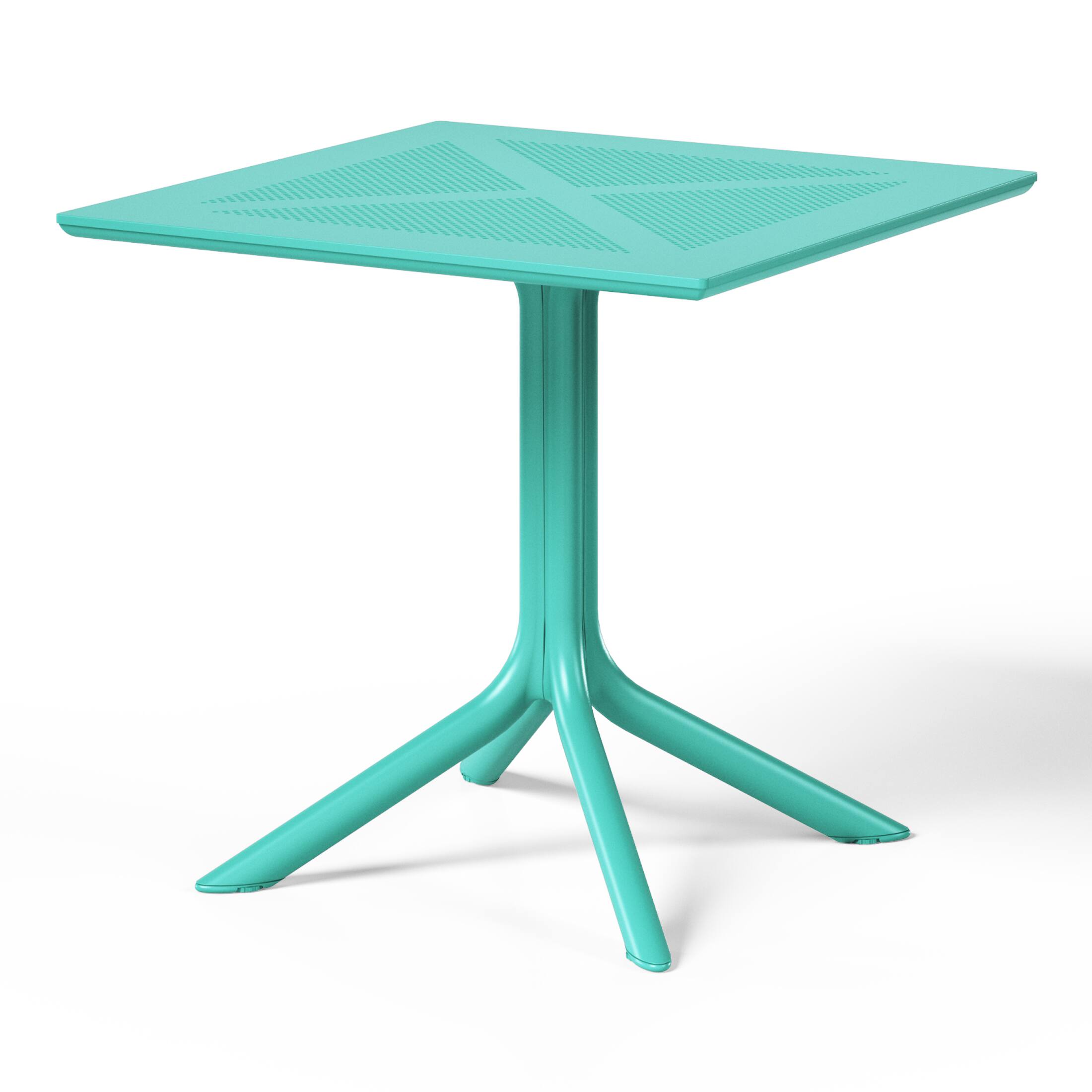 Left. WestinTrends - WestinTrends Playa 31.5" Square Plastic Outdoor Patio Dining Table for 4 - Turquoise.
