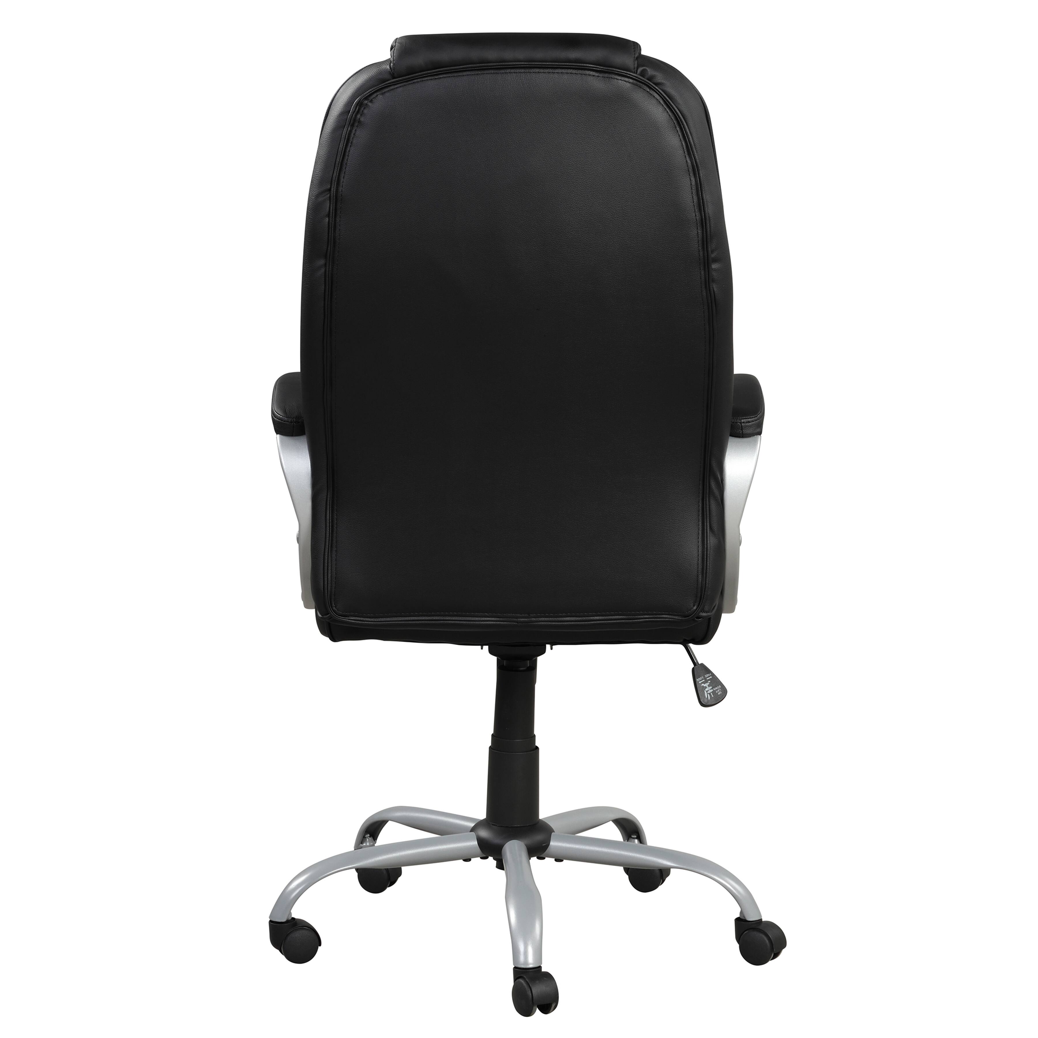 Alt View 1. Spaco - Spaco Ergonomic Executive Office Chair, Faux Leather, Adjustable Height, Swivel, Padded Armrests, Tilt and Chrome - Black.