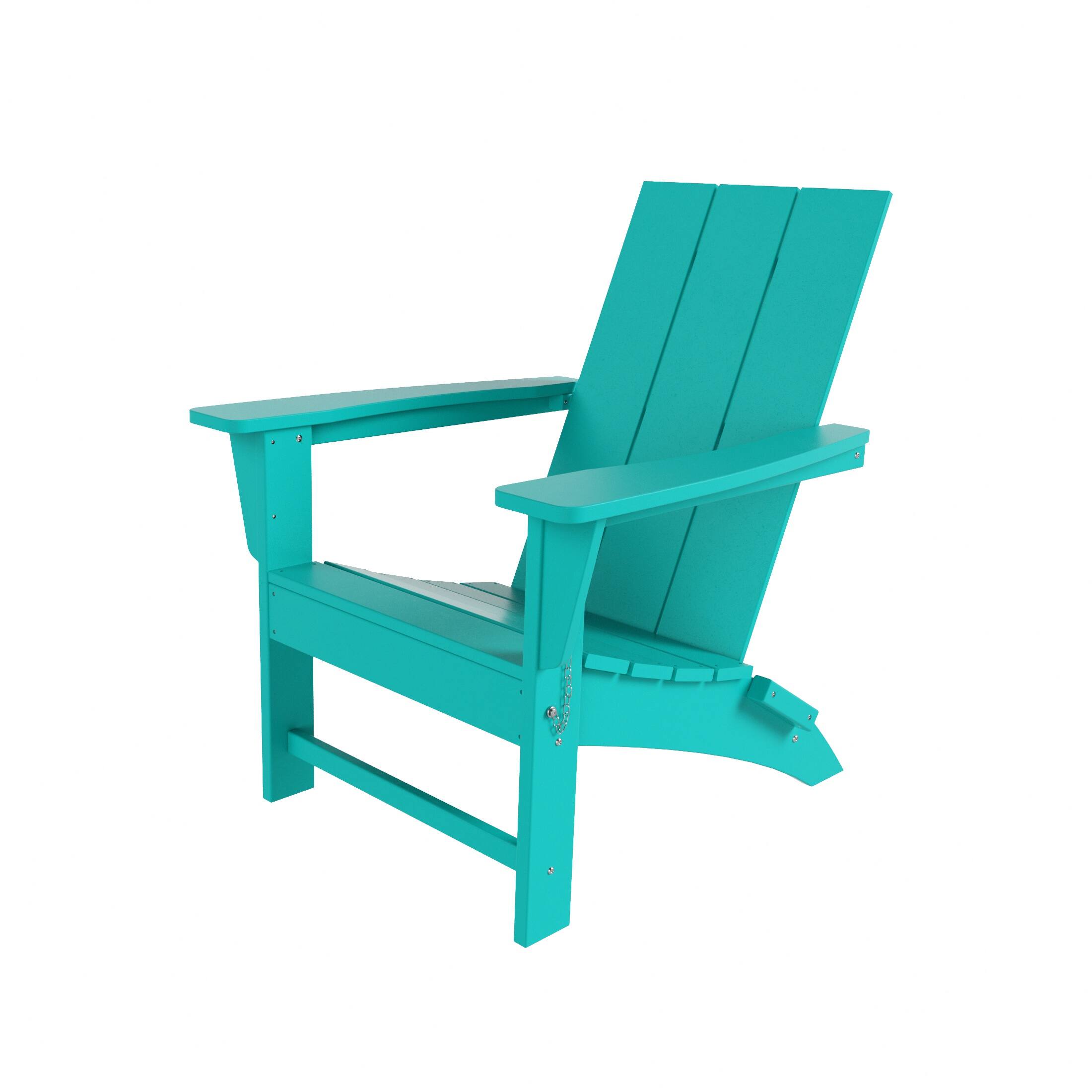 Alt View 3. WestinTrends - WestinTrends Ashore Outdoor HDPE Modern Folding Adirondack Chair - Turquoise.