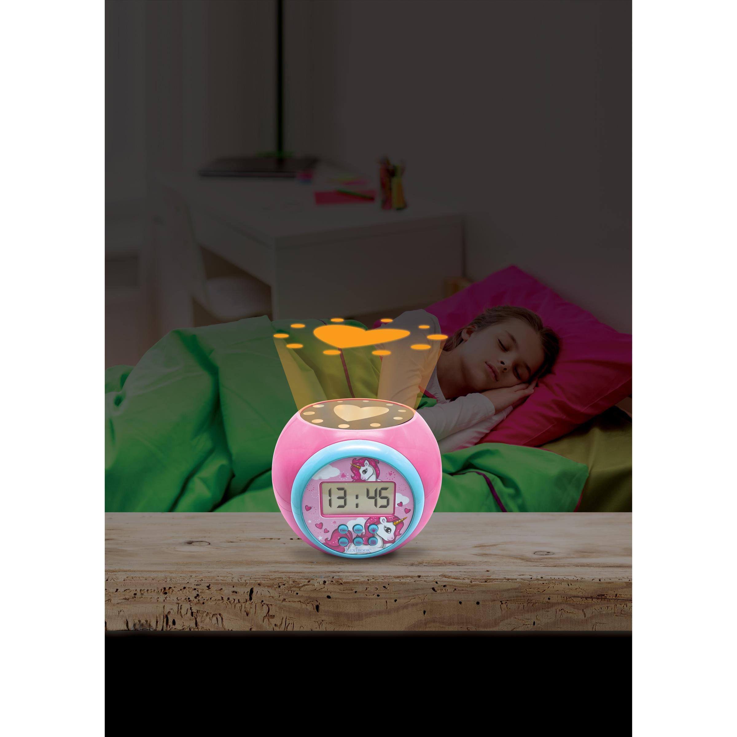 Alt View 6. Lexibook - Unicorn Projector Alarm Clock with Timer - PINK.