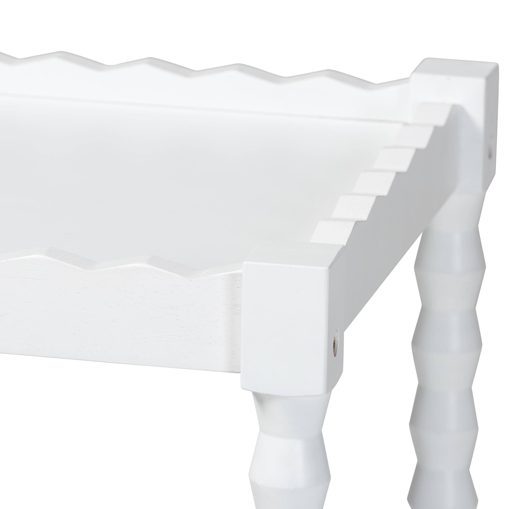 Back. Baxton Studio - Seamus 3-Tier Book Cart with Bobbin Frame - White.