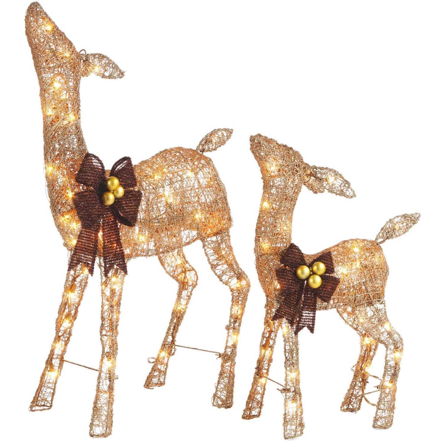 NOMA - Christmas Deer 2.8 Ft Pre-Lit LED Outdoor Yard Decor Holiday Decoration - Gold